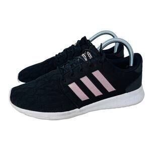 Adidas Cloudfoam QT Racer Running Shoes Sneakers AC8247‎ Black Womens Size 6.5